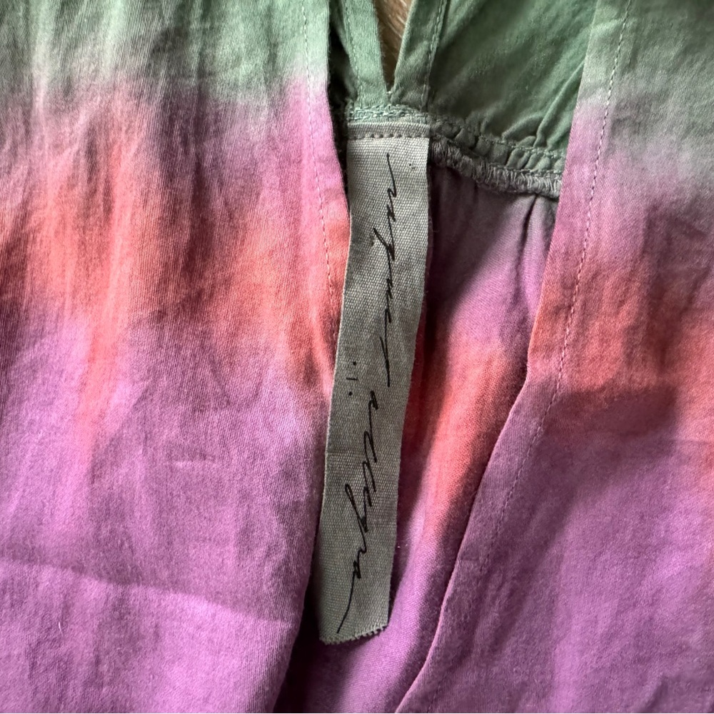 Raquel Allegra Daydream Top Size S Sleeveless Fantasy Tiger Tie Dye Green Purple - Picture 6 of 16